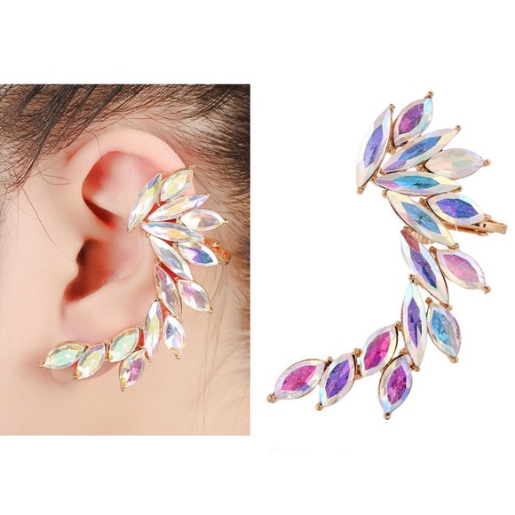 Jewelry Iridescent Crystal Rhinestone Ear Cuff Earring Poshmark